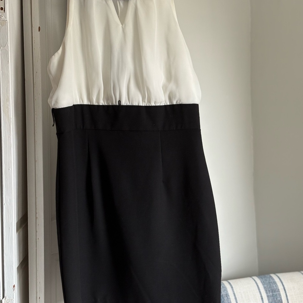 Elegant Black and White Sleeveless Dress